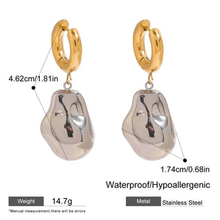 ステンレス304 ニッケルフリー 水に濡れても錆びにくい 18Kゴールドメッキ ピアス イヤリング【YJ00976】