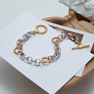 ステンレス304 ニッケルフリー 水に濡れても錆びにくい チェーン ブレスレット サークル 【YJ00187】