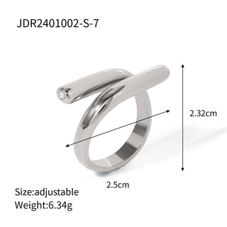 ステンレス304 低ニッケル 水に濡れても錆びにくい 18Kゴールドメッキ リング 【YJ03878】
