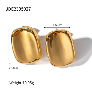 ステンレス304 低ニッケル 水に濡れても錆びにくい 18Kゴールドメッキ ピアス スクエア 【YJ03836】