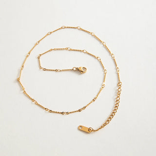 ステンレス304 低ニッケル 水に濡れても錆びにくい 18Kゴールドメッキ ネックレス 【YJ01297】