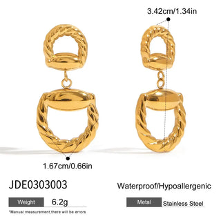ステンレス304 ニッケルフリー 水に濡れても錆びにくい 18Kゴールドメッキ ピアス 【YJ00396】