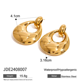 ステンレス304 低ニッケル 水に濡れても錆びにくい 18Kゴールドメッキ ピアス 【YJ03290】