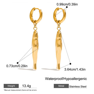 ステンレス304 低ニッケル 水に濡れても錆びにくい 18Kゴールドメッキ ピアス 魚 フィッシュ【YJ01021】