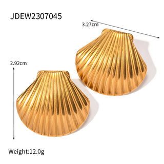 ステンレス304 ニッケルフリー 水に濡れても錆びにくい 18Kゴールドメッキ タッセル ピアス ヒトデ シェル 貝殻 【YJ00770】