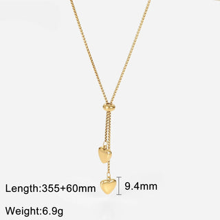 ステンレス304 低ニッケル 水に濡れても錆びにくい 18Kゴールドメッキ ネックレス  ハート 【YJ02553】