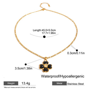ステンレス304 低ニッケル 水に濡れても錆びにくい 18Kゴールドメッキ ネックレス フラワー 花 【YJ01436】