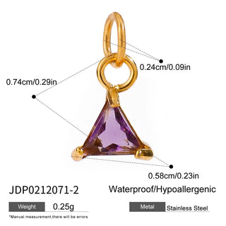 ステンレス304 ニッケルフリー 水に濡れても錆びにくい チャーム ジルコニア 【YJ00809】