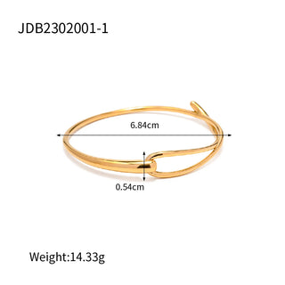 ステンレス304 低ニッケル 水に濡れても錆びにくい 18Kゴールドメッキ ブレスレット 【YJ02869】