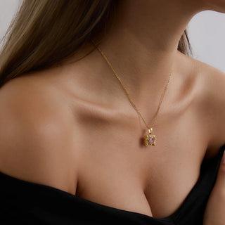 ステンレス304 低ニッケル 水に濡れても錆びにくい 18Kゴールドメッキ ネックレス ハート ジルコニア 【YJ01276】