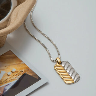 ステンレス304 ニッケルフリー 水に濡れても錆びにくい 18Kゴールドメッキ ネックレス チェーン スクエア パール 【YJ00239】
