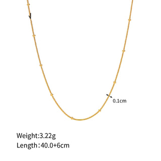 ステンレス304 低ニッケル 水に濡れても錆びにくい 18Kゴールドメッキ ネックレス 【YJ01861】
