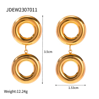 ステンレス304 低ニッケル 水に濡れても錆びにくい 18Kゴールドメッキ ピアス フープ サークル 【YJ03043】