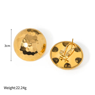ステンレス304 低ニッケル 水に濡れても錆びにくい 18Kゴールドメッキ ピアス ラウンド【YJ03034】