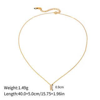 ステンレス304 低ニッケル 水に濡れても錆びにくい 18Kゴールドメッキ ネックレス ジルコニア 【YJ03029】