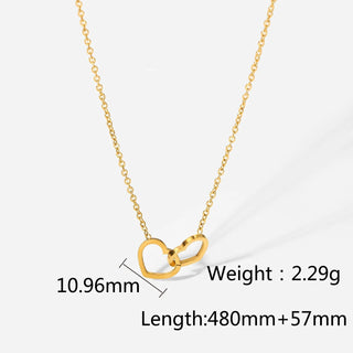 ステンレス304 低ニッケル 水に濡れても錆びにくい 18Kゴールドメッキ ネックレス チェーン ハート 【YJ01813】