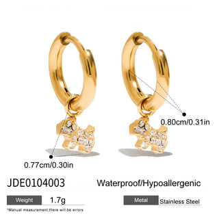 ステンレス304 低ニッケル 水に濡れても錆びにくい 18Kゴールドメッキ ピアス クロス スター 星 くま さくらんぼ チェリー 【YJ01020】