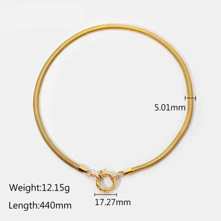 ステンレス304 低ニッケル 水に濡れても錆びにくい 18Kゴールドメッキ ネックレス 【YJ01723】