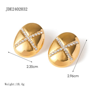 ステンレス304 低ニッケル 水に濡れても錆びにくい 18Kゴールドメッキ ピアス トライアングル ハート ジルコニア オーバル【YJ02281】