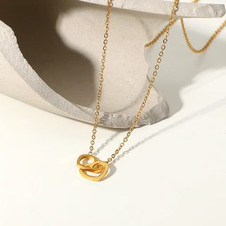 ステンレス304 低ニッケル 水に濡れても錆びにくい 18Kゴールドメッキ ネックレス チェーン ハート 【YJ01813】