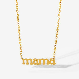 ステンレス304 ニッケルフリー 水に濡れても錆びにくい チャーム ネックレス mama【YJ00655】