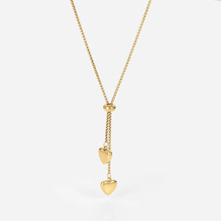 ステンレス304 低ニッケル 水に濡れても錆びにくい 18Kゴールドメッキ ネックレス  ハート 【YJ02553】