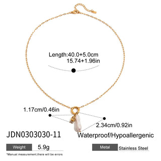 ステンレス304 ニッケルフリー 水に濡れても錆びにくい 18Kゴールドメッキ ネックレス パール 誕生石 【YJ00618】