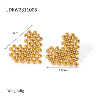 ステンレス304 低ニッケル 水に濡れても錆びにくい 18Kゴールドメッキ ピアス トライアングル ハート スクエア【YJ01284】