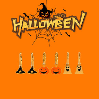 ステンレス304 低ニッケル 水に濡れても錆びにくい 18Kゴールドメッキ ピアス ハロウィン 3点セット【YJ01803】