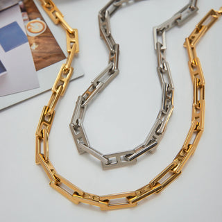 ステンレス304 ニッケルフリー 水に濡れても錆びにくい チャンキー チェーン ネックレス 【YJ00682】