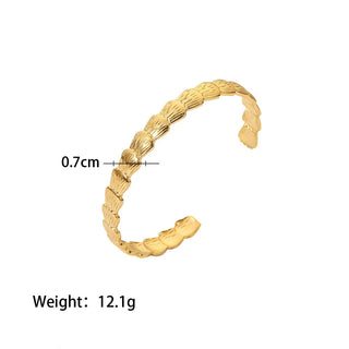 ステンレス304 低ニッケル 水に濡れても錆びにくい 18Kゴールドメッキ ブレスレット シェル 貝殻 【YJ03648】