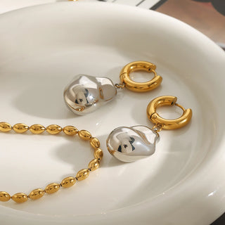 ステンレス304 ニッケルフリー 水に濡れても錆びにくい 18Kゴールドメッキ ピアス イヤリング【YJ00976】