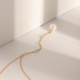 ステンレス304 低ニッケル 水に濡れても錆びにくい 18Kゴールドメッキ ネックレス チャーム パール 【YJ03652】