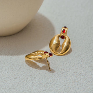ステンレス304 ニッケルフリー 水に濡れても錆びにくい 18Kゴールドメッキ ピアス シェル 貝殻 ジルコニア【YJ00393】