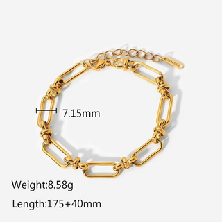 ステンレス304 ニッケルフリー 水に濡れても錆びにくい 18Kゴールドメッキ チェーン ブレスレット【YJ00193】